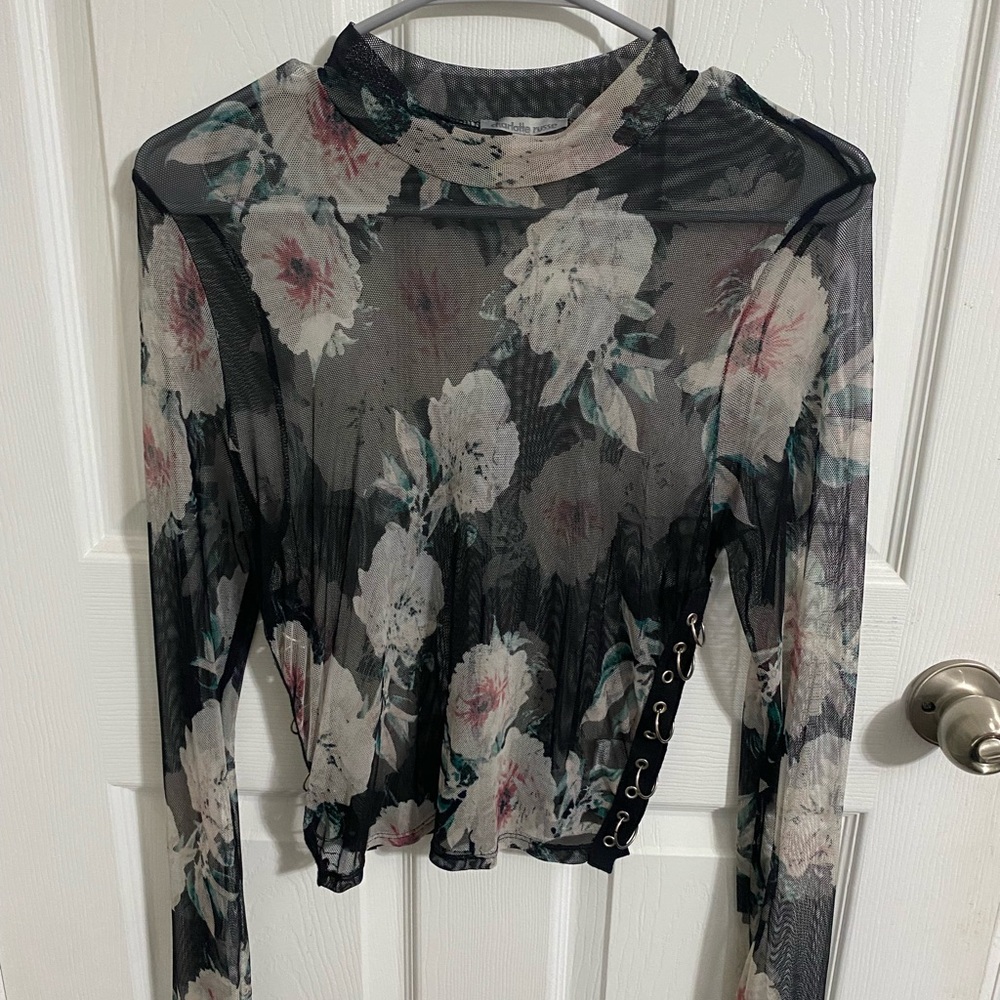 Floral Sheer Long Sleeve Top